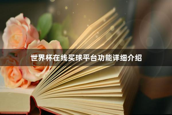 世界杯在线买球平台功能详细介绍